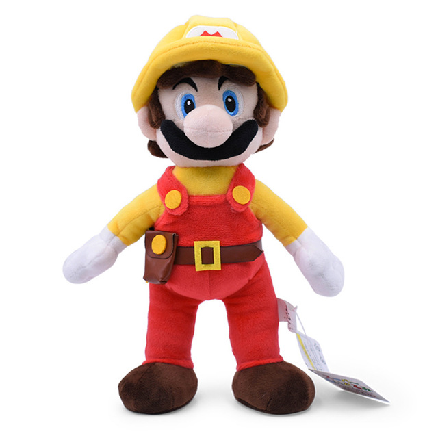 Peluche Mario 30cm en tenue de chantier